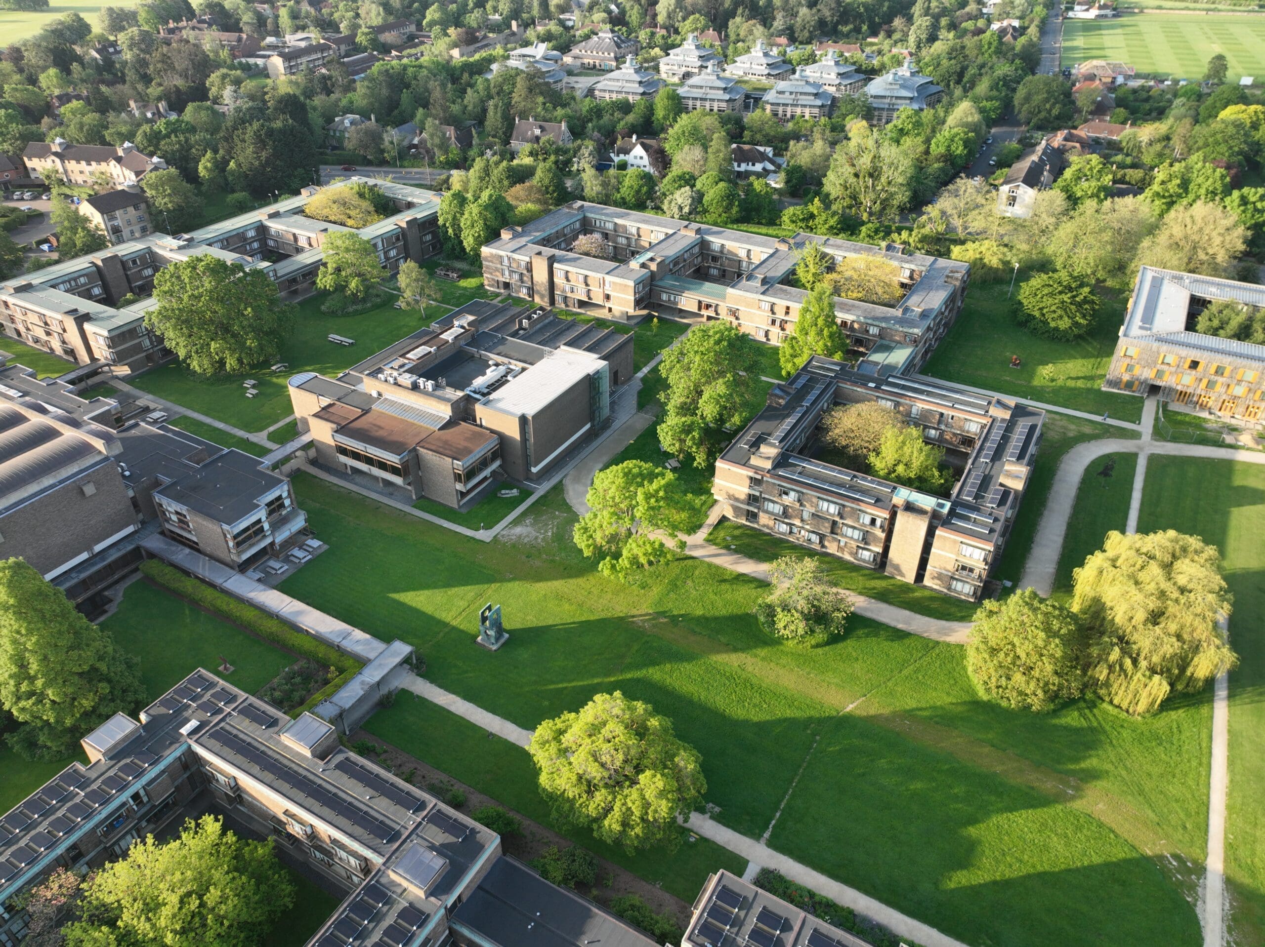 Aerial view of College courtyards